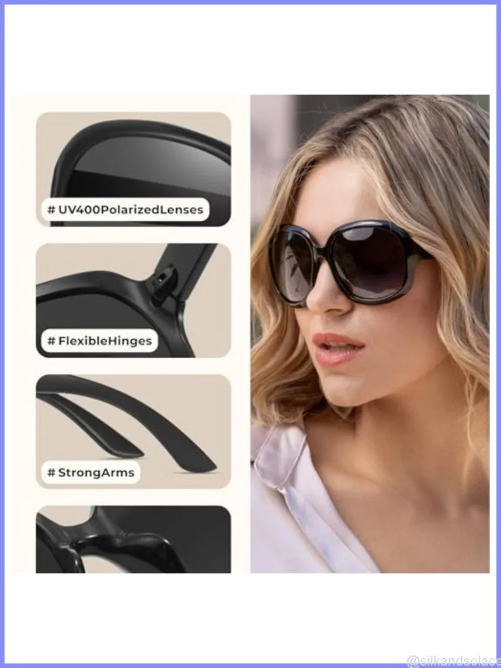 Oversized Polarized Retro Bug Eye Sunglasses UV400